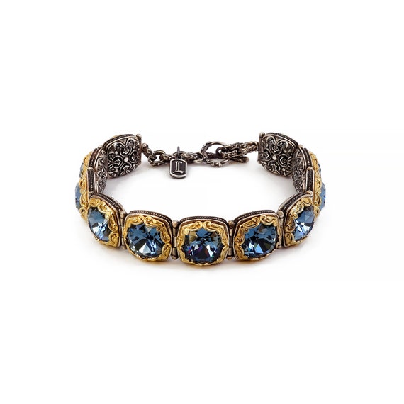 AA Blue Topaz Crystal Bracelet & Earring Set - Doing It Sober