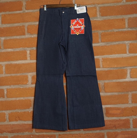 Navy bell bottom dungarees best sale