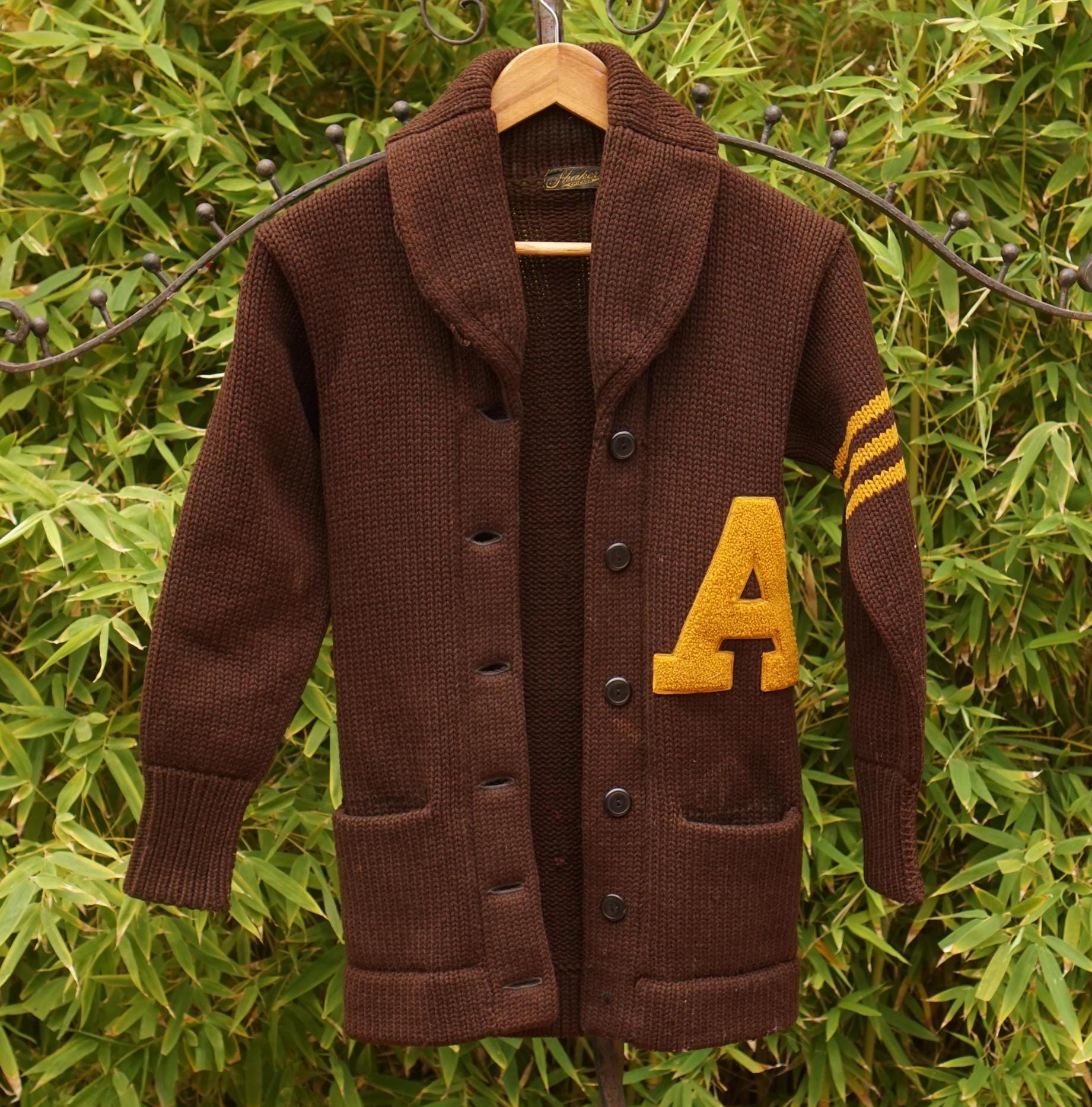 XS Vtg 20s 30s Shawl Collar Sweater Letterman Cardigan Heavy XS Vtg 20s 30s Shawl Collar Sweater Letterman Cardigan Heavy