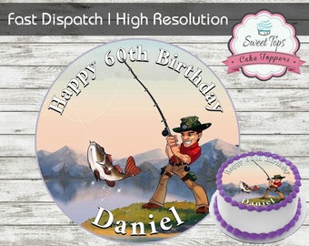 Edible Fishing Cake Topper Etsy