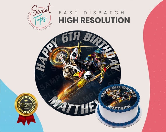 Cialda Per Torta Compleanno MOTO SIC Di Zucchero Ostia Decorazione - Foto 7