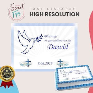 Confirmation Day Rectangle Edible Cake Topper Decoration Personalised