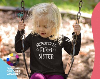 Promoted to Big Sister Long Sleeve Children's Kids T Shirt - Gift Idea