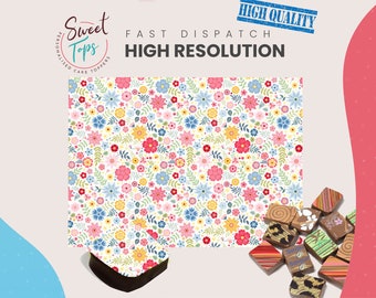 Chocolate Transfer Sheet (Flowers) Edible for Decorations A4 Size