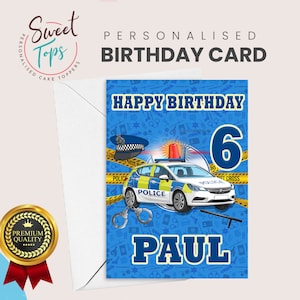 Carte d'anniversaire A5 personnalisée Police | N'importe quel nom et âge