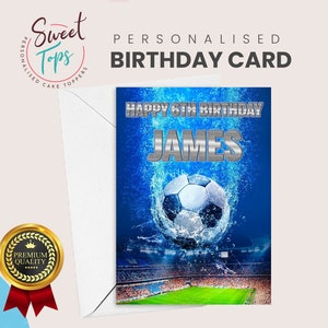 Personalisierte A5 Geburtstagskarte Fußball | Jeder Name & Alter