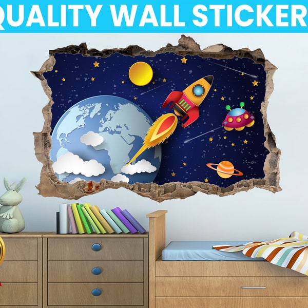 Children Space Theme Wall Decal Sticker Mural Poster Print Art Home Bedroom Office Decor