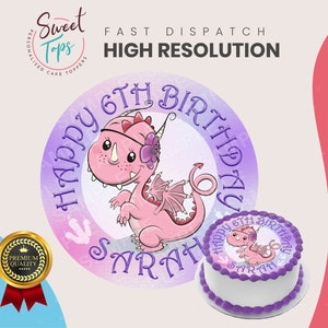 Dragon Round Edible Cake Topper Decoración personalizada