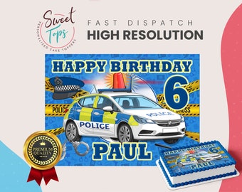 Police Personalised Rectangle Edible Cake Topper Decoration