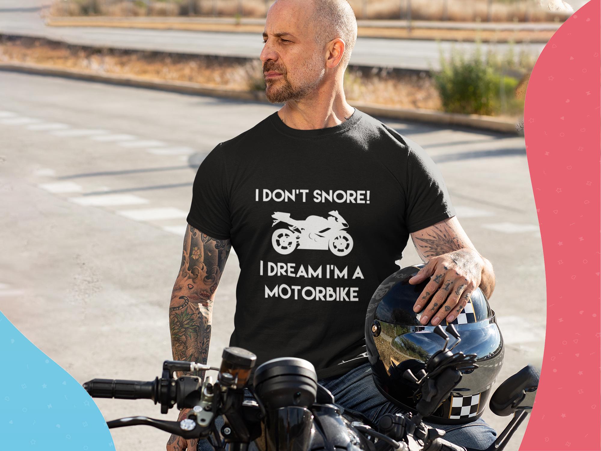 I Don't Snore I Dream I'm A Motorcycle Ufficiale Uomo Donna Maglietta Unisex, Bianco, S - Foto 6