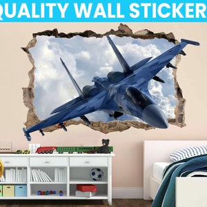 Fighter Jet Wall Decal Sticker Mural Poster Print Art Home Bedroom Office Decor