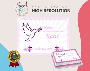 Confirmation Day Rectangle Edible Cake Topper Decoration Personalised