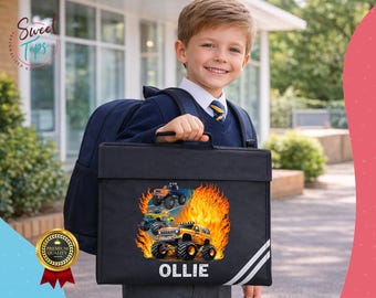 Monster Truck Personalised School Book Bag | Kids | Any Name | Back to School