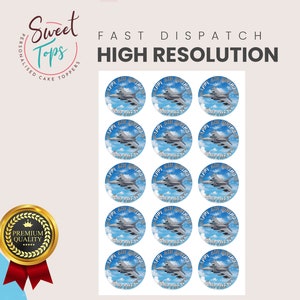15x 2&quot; Fighter Jet Personalised Round Edible Cup Cake Toppers Birthday Decoration