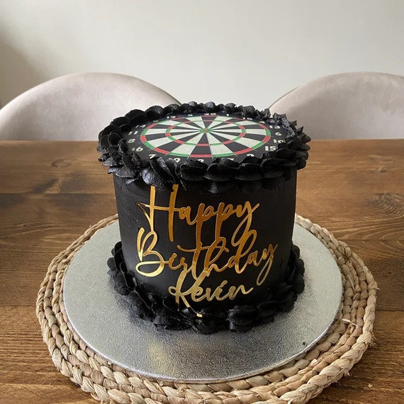 Decorazione per torta di compleanno commestibile rotonda personalizzata con  freccette -  Italia