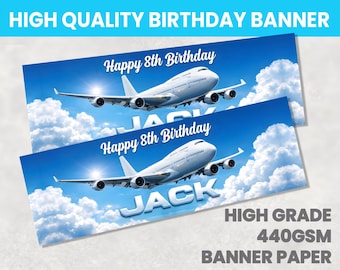 Plane Birthday Banner Personalised Any Name Party Banners Girls Boys