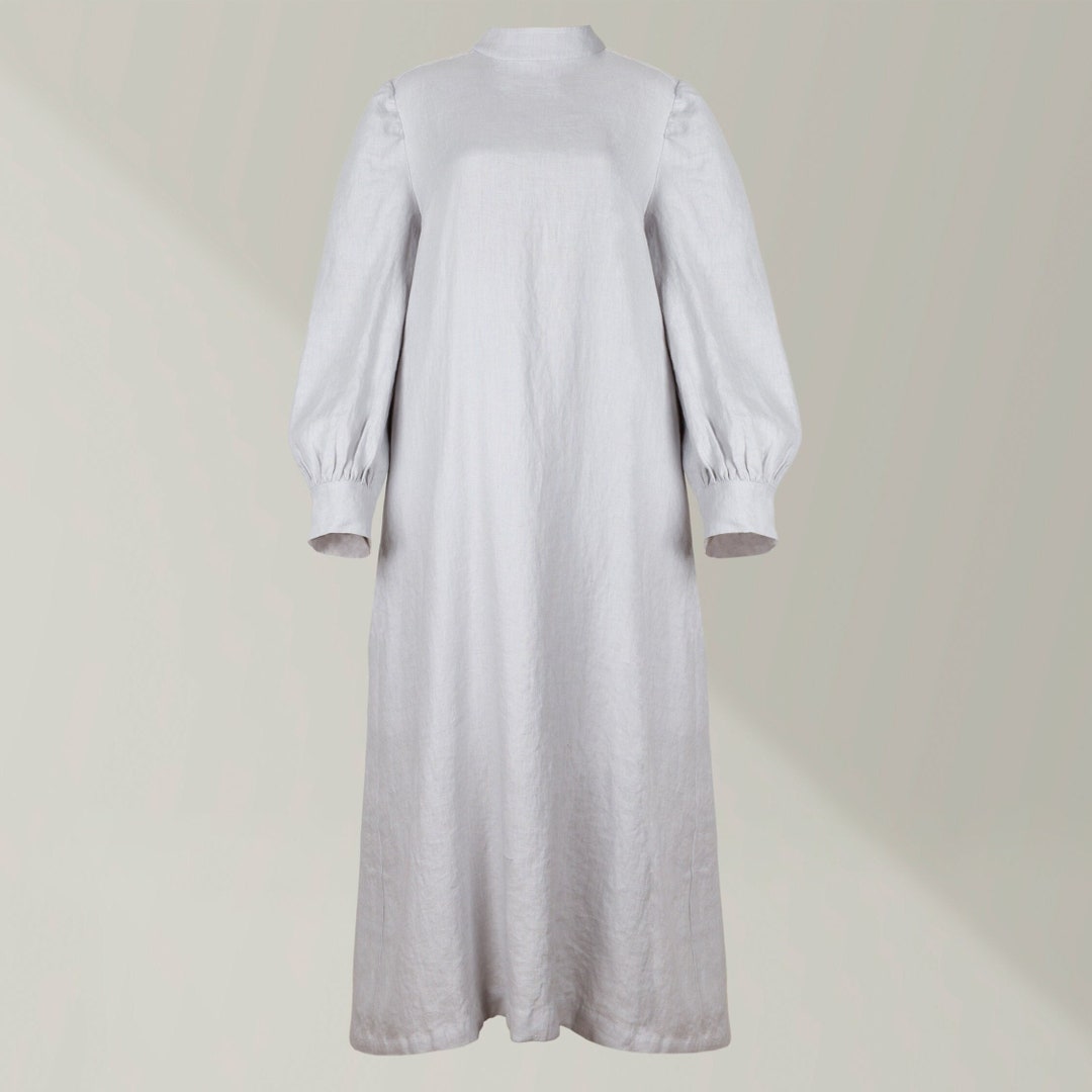 Linen Funeral Dress for the Deceased / Funeral Linen Dress / Burial Linen Dress / Linen Burial