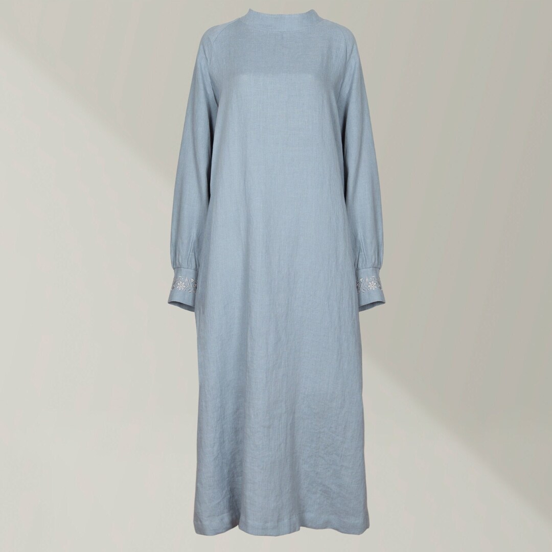 Linen Funeral Dress for the Deceased / Embroidery Funeral Etsy