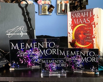 Memento Mori - Crescent City Series - Freestanding Bookshelf / Desktop Acrylic Accessory - Officially licensed by Sarah J. Maas