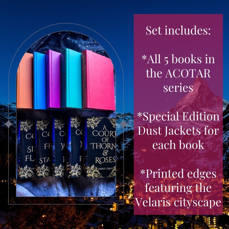 ACOTAR Velaris Special Edition Book Set A Court of Thorns and Roses, ACOTAR Books, ACOTAR Merch Officially Licensed by Sarah J. Maas image 3