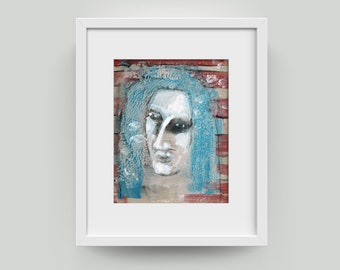 Portrait, Painting 10/8 inch (25,4/20,3 cm) Abstract Art