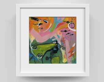 Mural, small, hand-painted - Beautiful, colorful original painting unique directly from the artist Holger Barghorn / Sale online - Artshop