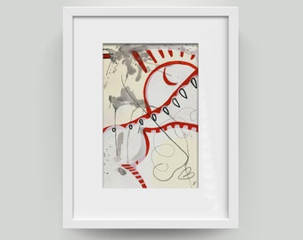 Unique 30/20 cm (11.8/7.87 inch) Picture on cardboard, &quot;fantasies&quot; painting Original painting drawing / murals, art modern