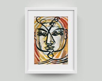 Woman Coffee Original Illustration Art People Figurative Ooak Etsy