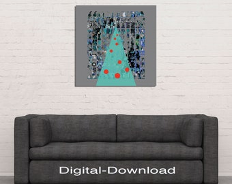Download "Manege frei!" Bild, Kunst, abstrakt, quadratisch, Bowling, Malerei, Zeichnungen, Wandbild, Digitalbild von Kunst1Art