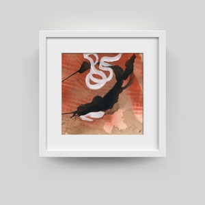 pequeno mural, vermelho, abstrato, originalmente pintado à mão, lindas pinturas exclusivas diretamente do artista Holger Barghorn, vendas online / loja virtual