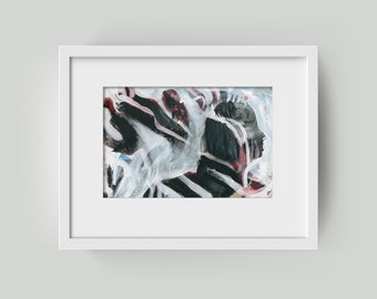 Painting 20/30 cm (7.87/11.8 inch) &quot;Danger Zone&quot; Original Painting with Acrylic and Ink, Abstract Art Pictures