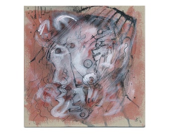 Image, Original 20/20 (red/reddish) Art, Painting, Abstract Reed pen drawing, Ink, Drawings, Image series Unique piece