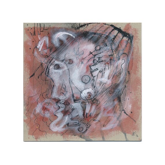 Bild,Original 20/20 (rot/rötlich) Kunst,Malerei, Abstrakt Rohrfederzeichnung, Tusche,Zeichnungen, Bilderserie Unikat