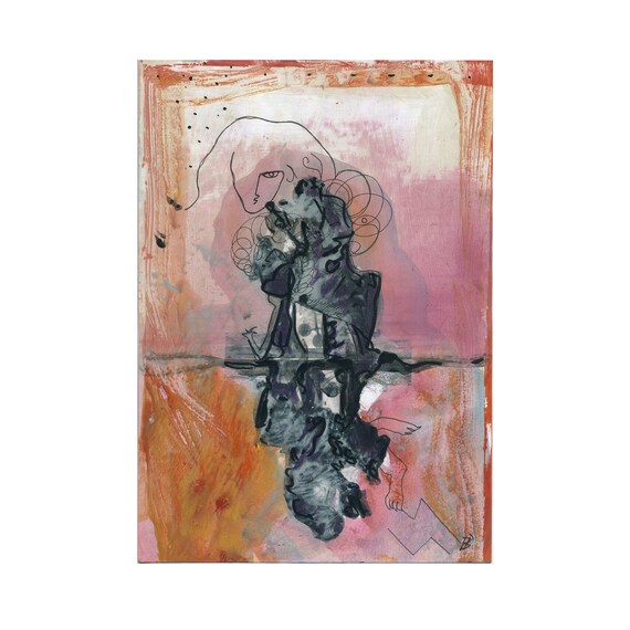 Unikat Auf Papier Din A4 Originalbild Kunst Abstrakt Etsy