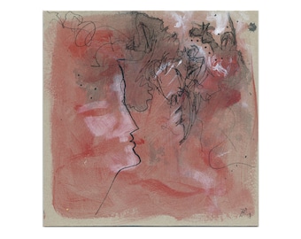Original 20/20 image (red/reddish) Art Painting, Reed Pen Drawing, Ink Drawings, Image Series Unique