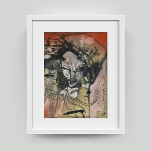 Retrato mural "The Obsessed Lover" - desenho de pintura original / venda diretamente do artista Holger Barghorn - Artshop online