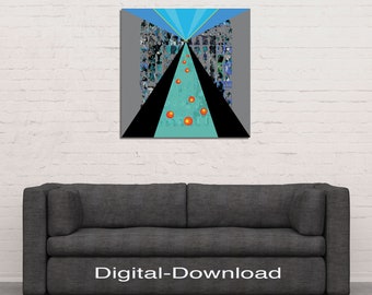 Download "Manege frei!" grafisches, abstraktes Wandbild, Digitale Grafik, Bild von Kunst1Art