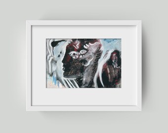 Painting 20/30 cm (7,87/11,8 inch) &quot;Danger Area&quot; Original Painting, Abstract Art, Modern Pictures, Unique, Portrait