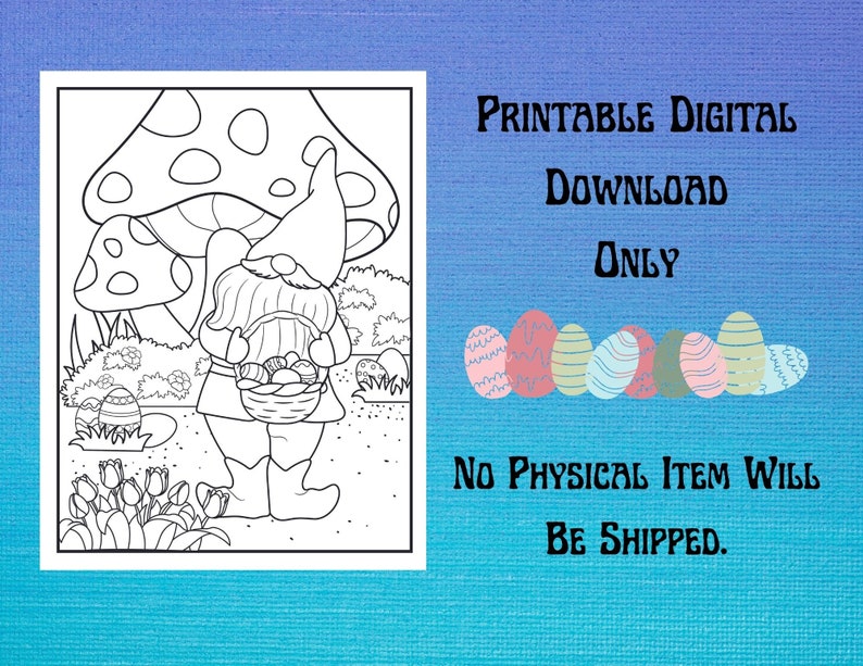 Easter Gnomes Coloring Pages - Etsy