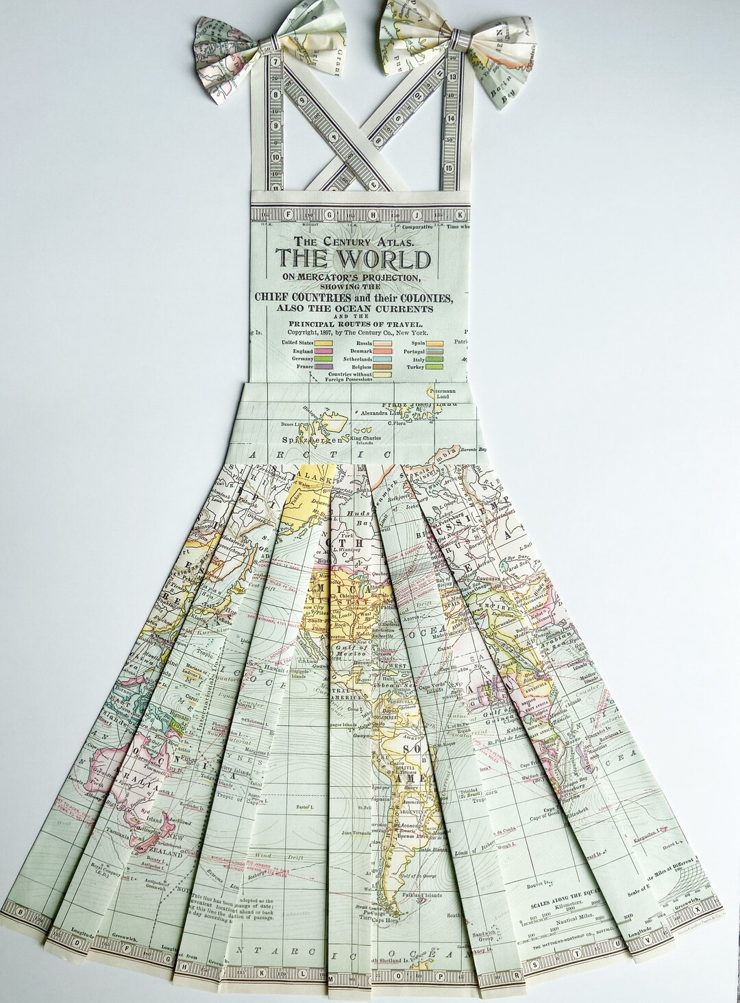 Paper Dress World Map Dress Etsy