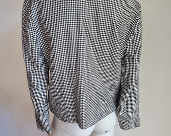 Classic Wool Blend Black and White Check 1990's Minimalism