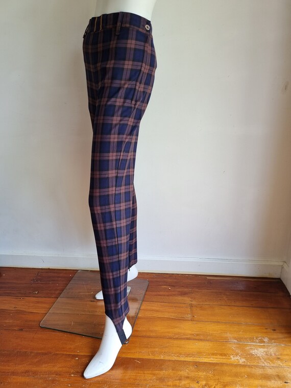 Classic Vintage High Rise Trousers Check Pants Just Jeans Stirrup Pants -   Canada