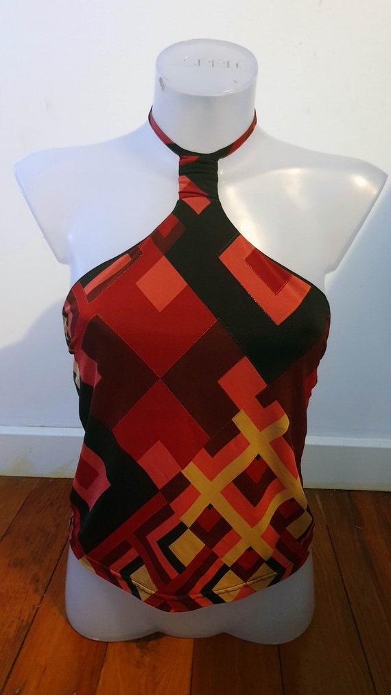 Fun Little Party Stretch Pink and Red Halterneck 9