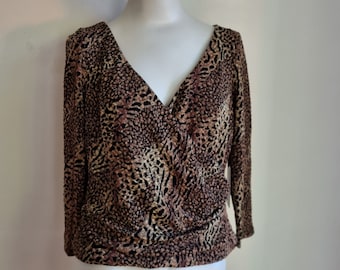 Animal Print  Studio Baker NWT Lined Stretch Y2K 1990's Top with Long Sleeves.