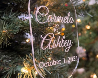 Customized Newlywed Wedding Anniversary Ornament