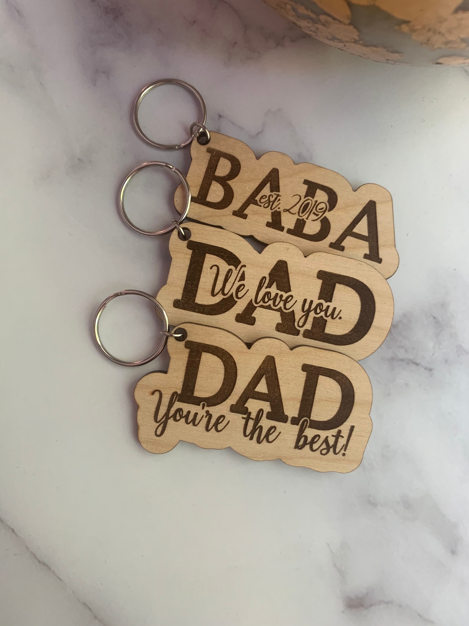 DAD Keychain Father's Day Keychain Customizable Etsy