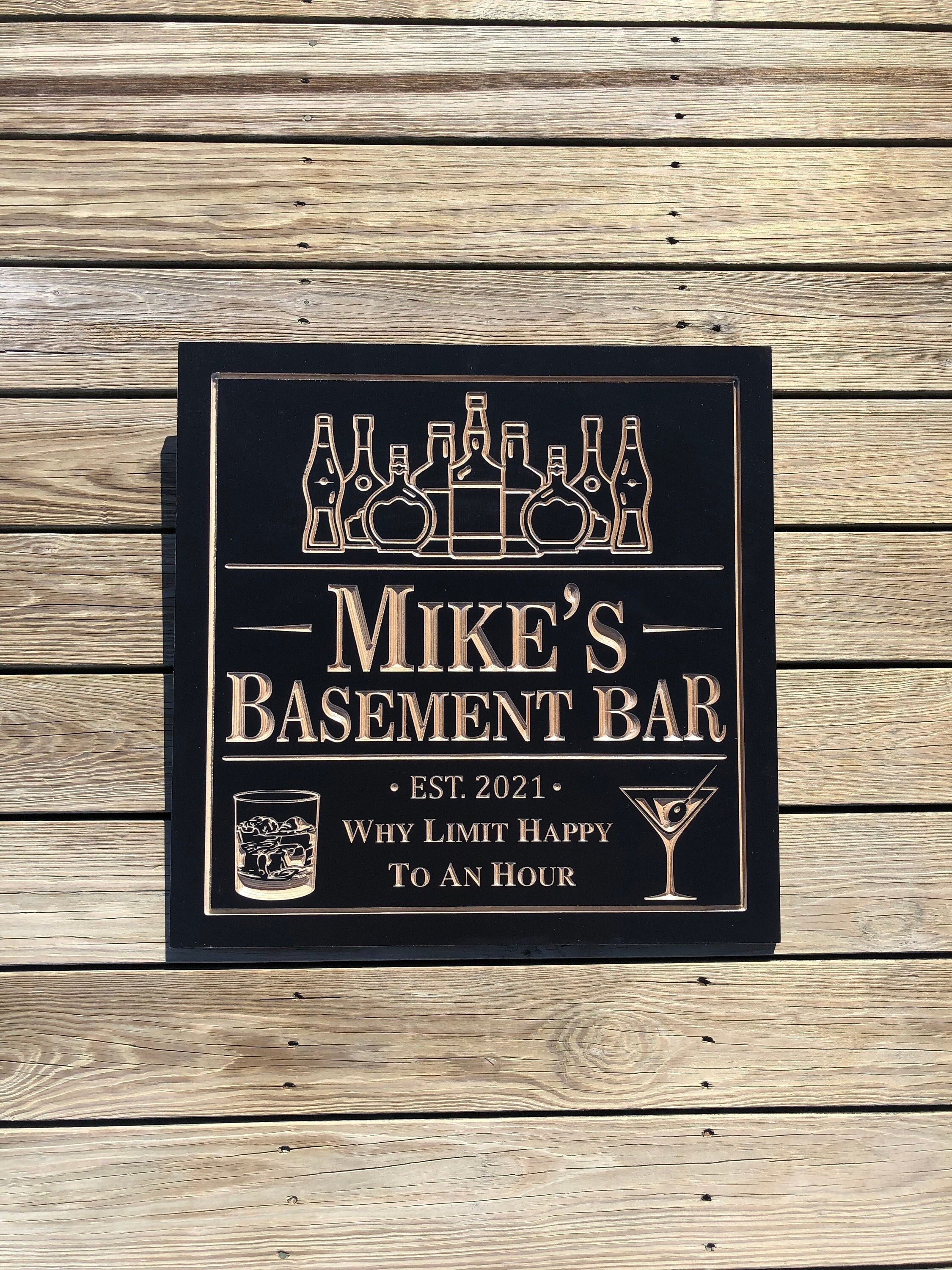Basement Bar Sign Personalized Bar Sign Man Cave Sign Etsy.de