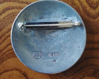 Justin Company Celtic Style Pewter Brooch or Kilt Pin, 90s