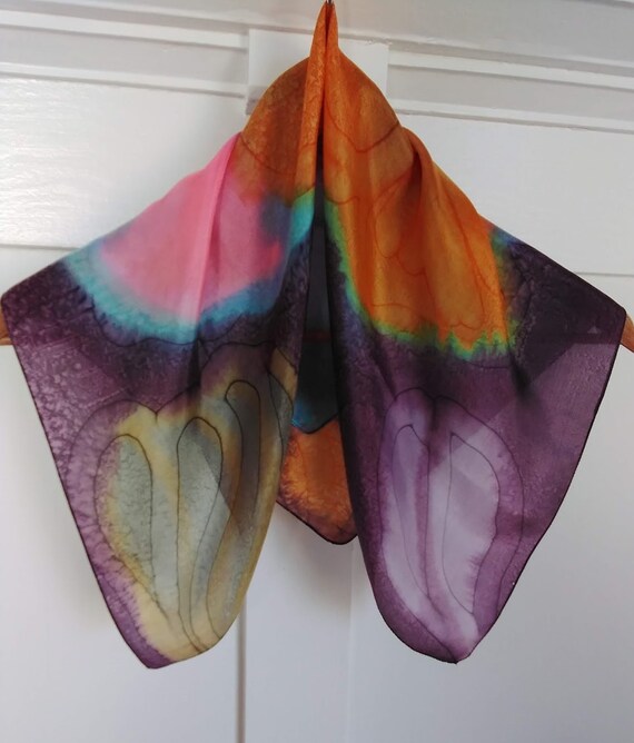Remoy D'Urville Paris silk scarf, 70s // French d… - image 4