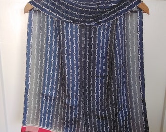 Silk jacquard stirrup print scarf, 90s // skinny scarf, twilly scarf, equestrian style, 1990s